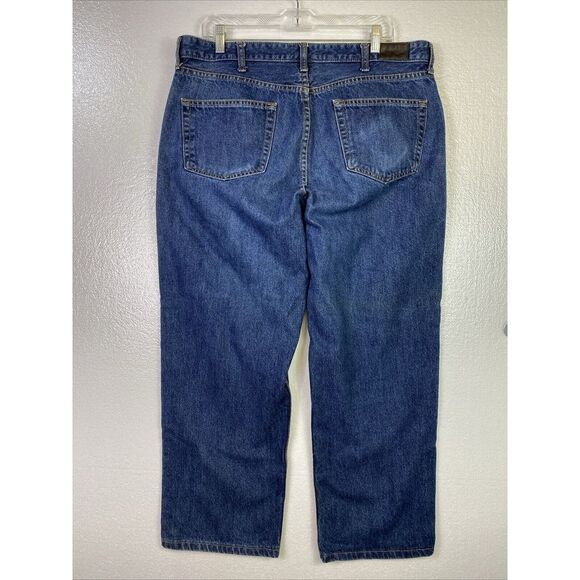 Lands' End Jeans Mens 37 Straight Relax Fit Blue‎ Denim Dad Western Pants 37x27 - Picture 2 of 8